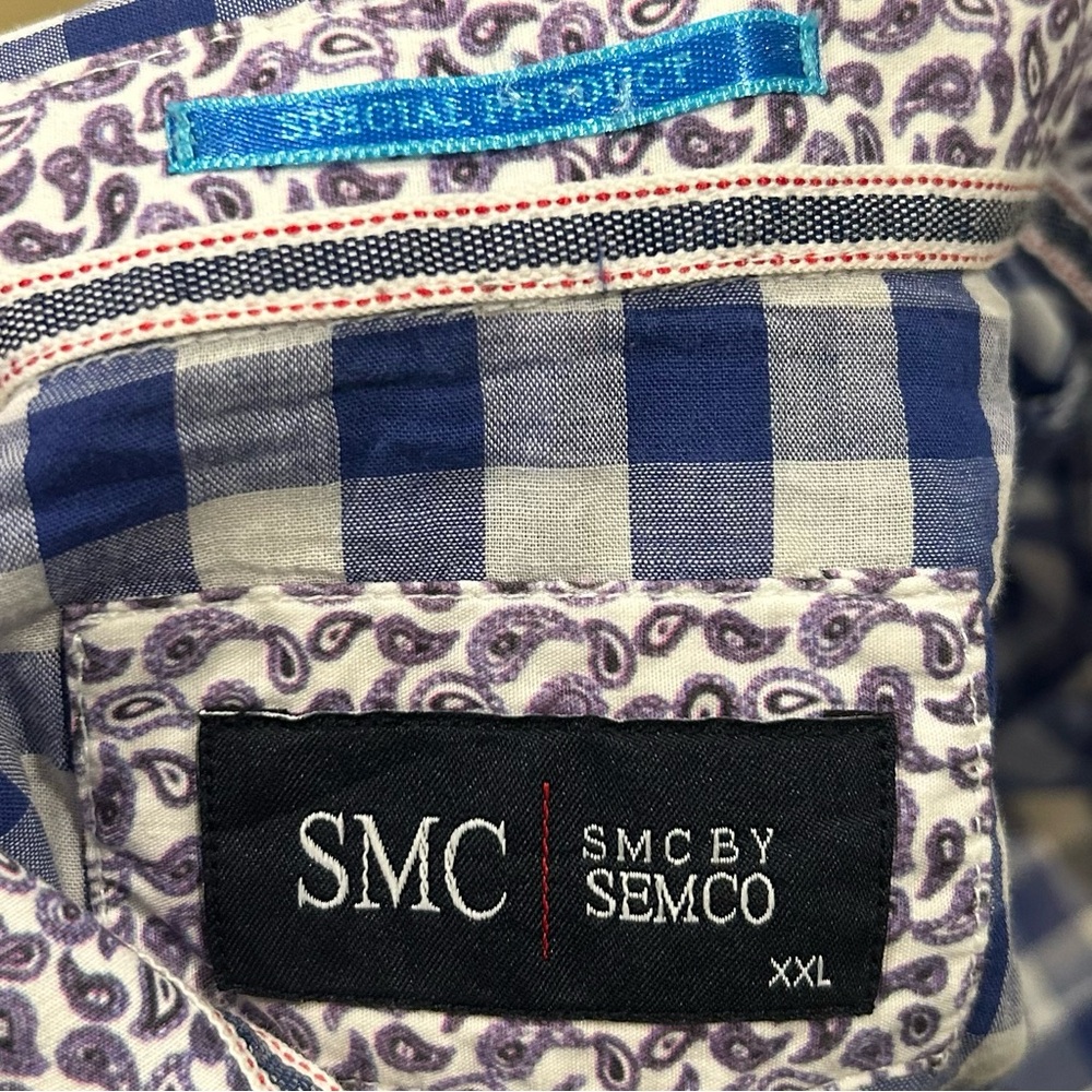 Bright Navy Checkered Equestrian Button Down Shir… - image 4